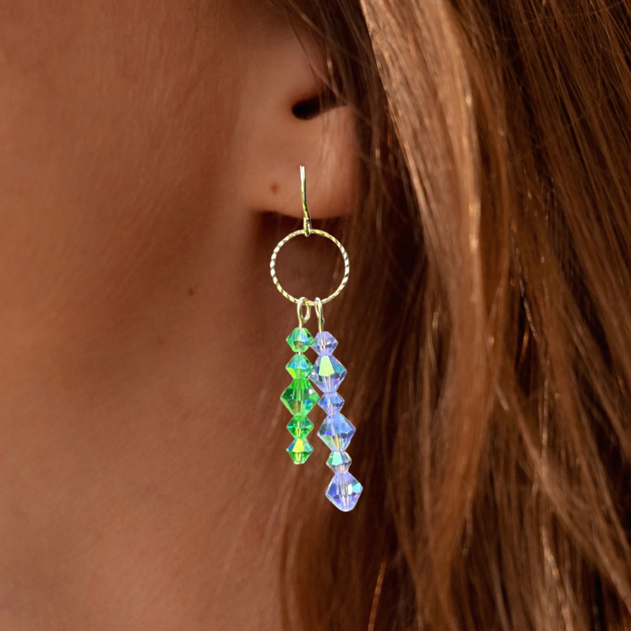 14K Gold Filled Crystal Dangle Earrings