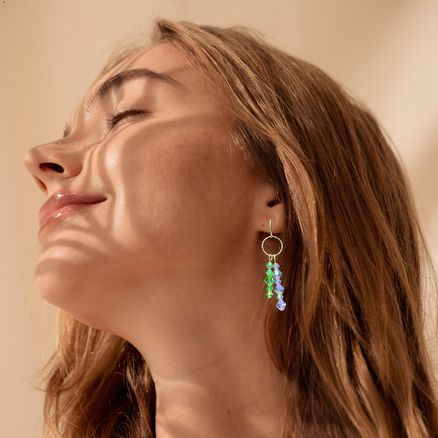 14K Gold Filled Crystal Dangle Earrings