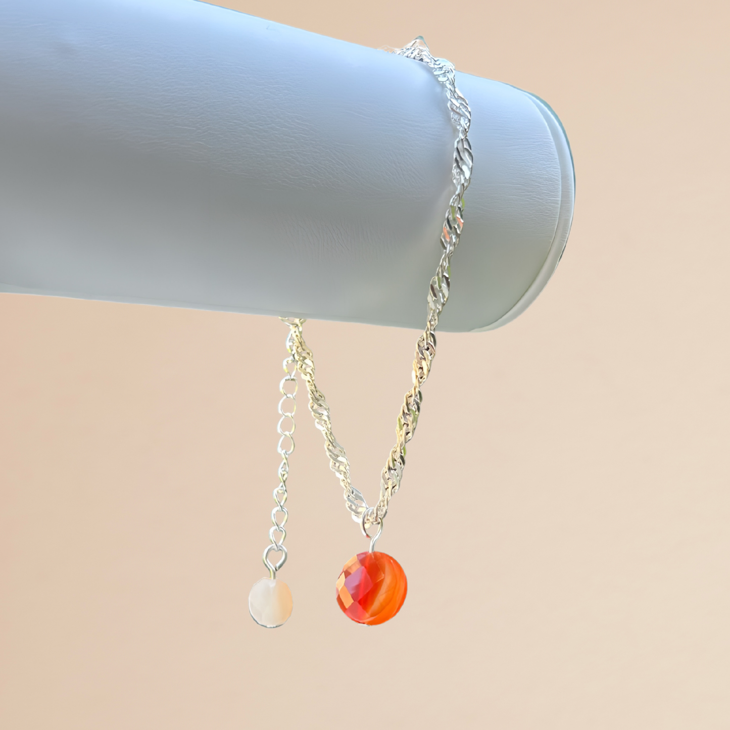 Adorned Natural Dyed Agate Stone Adjustable Bracelet