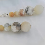 Natural Amazonite Stone Dangle Drop Earrings With Silver Boho Style