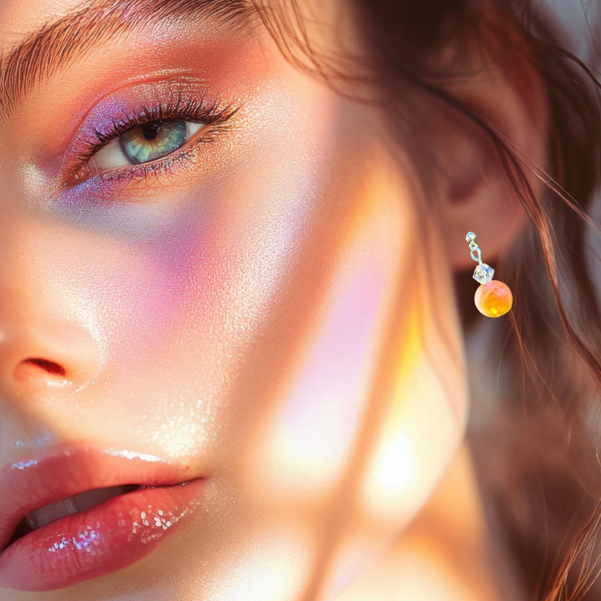 Aesthetic Natural Dyed Agate Dangle Earrings