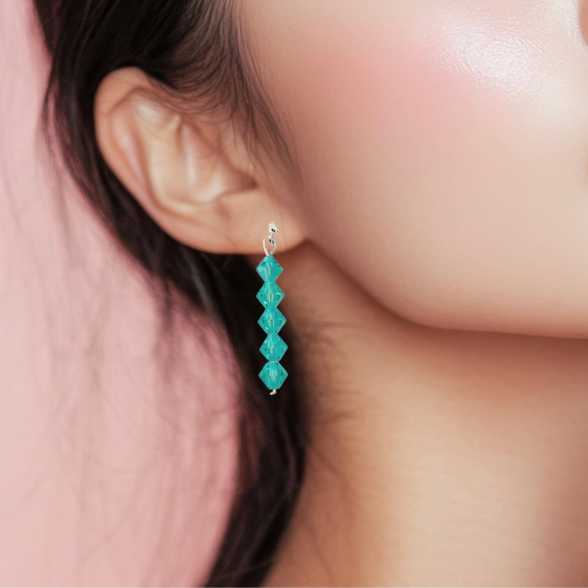 Beaded Earrings With Silver Post Statement Design