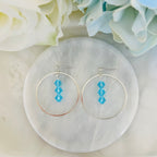 Crystal Beaded Hoop Earrings With Silver Dangle Boho Statement