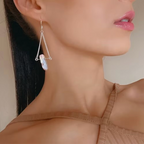 Handmade Titanium Coated Crystal Triangle Drop Earrings Geometric Statement Jewelry