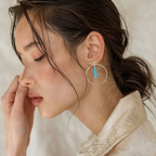 Crystal Beaded Hoop Earrings With Silver Dangle Boho Statement