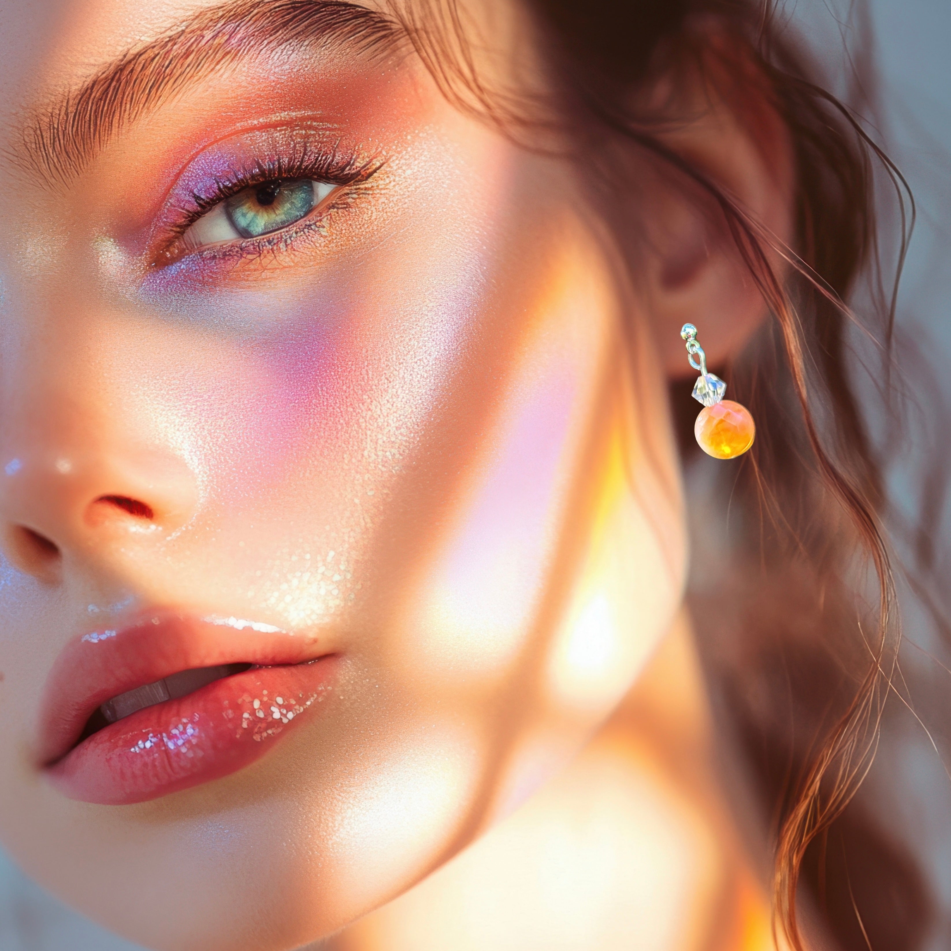 Aesthetic Natural Dyed Agate Dangle Earrings