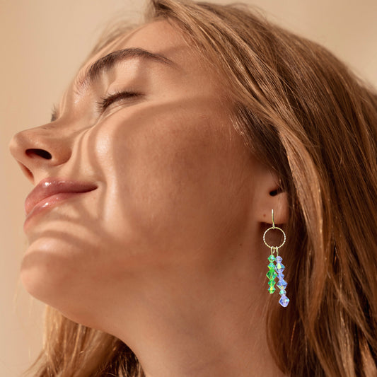 14K Gold Filled Crystal Dangle Earrings