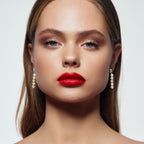 Elegant Handmade Crystal Drop Earrings With Beaded Dangles