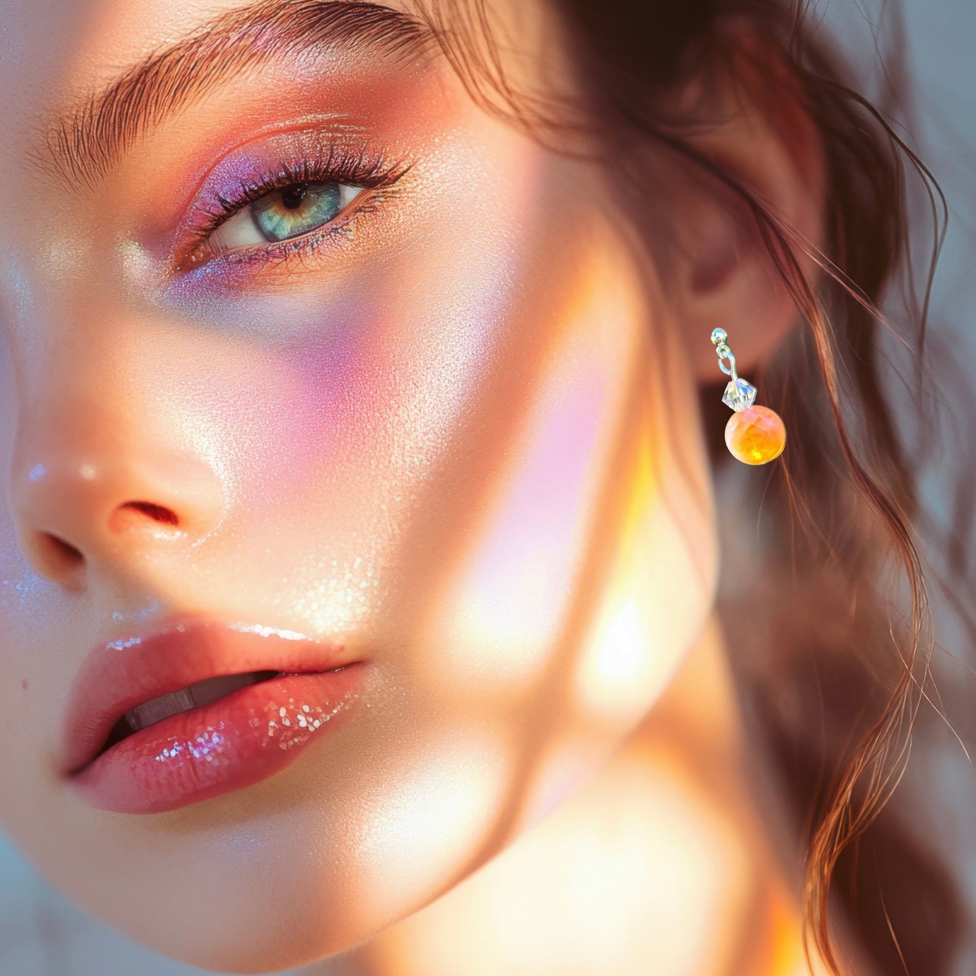 Aesthetic Natural Dyed Agate Dangle Earrings