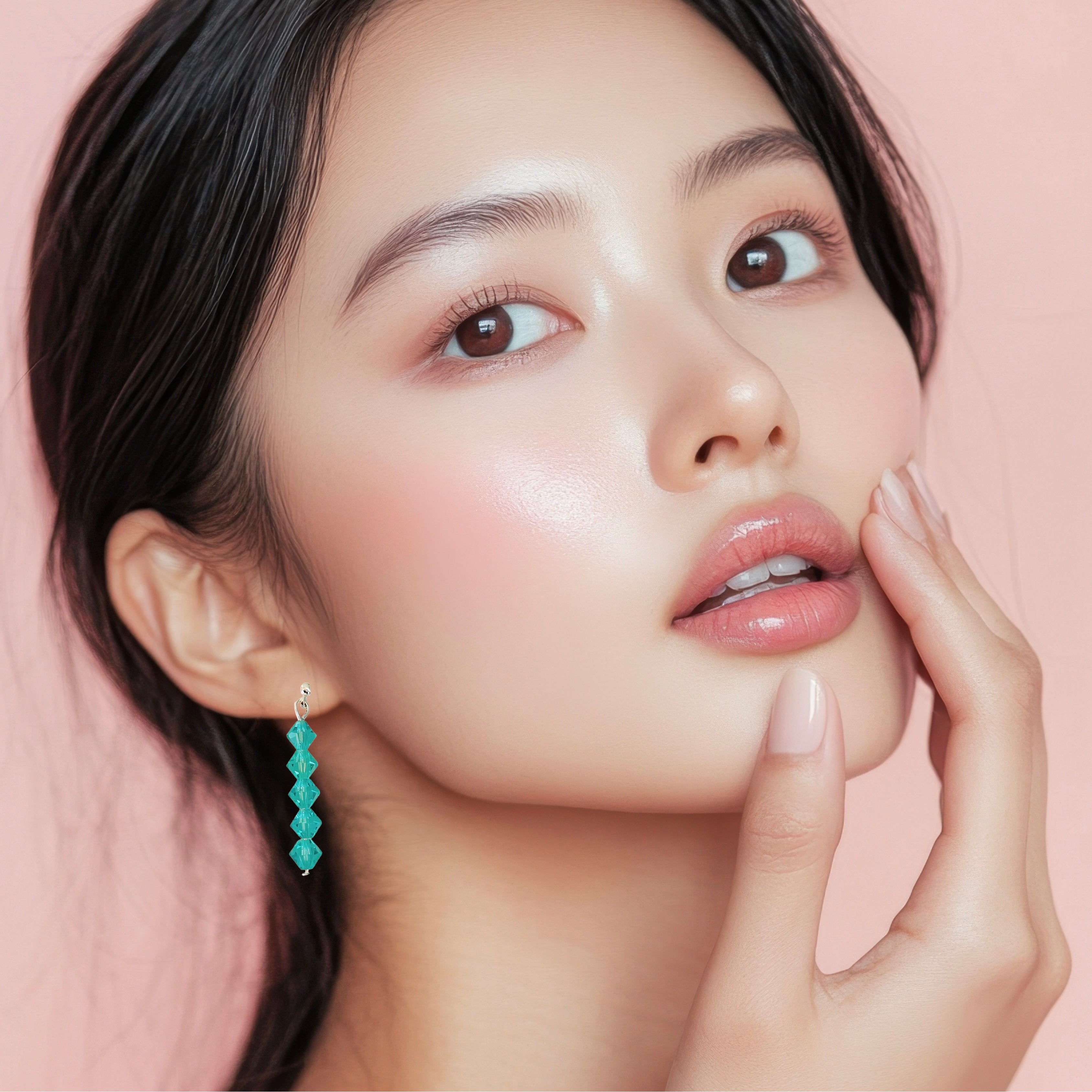 Beaded Earrings With Silver Post Statement Design