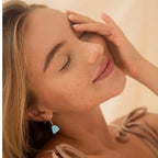 Natural Raw Amazonite Dangle Earrings With Boho Style