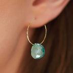 Blue Crystal Hoop Earrings