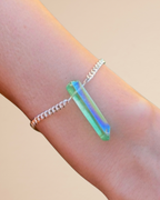 Titanium Coated Natural Quartz Adjustable Bracelet