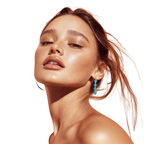 Dangle Silver Drop Earrings With Blue Crystals