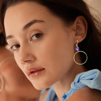 A Pair of 14K Gold Filled Natural Agate Earrings