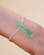 Titanium Coated Natural Quartz Adjustable Bracelet