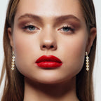 Elegant Handmade Crystal Drop Earrings With Beaded Dangles