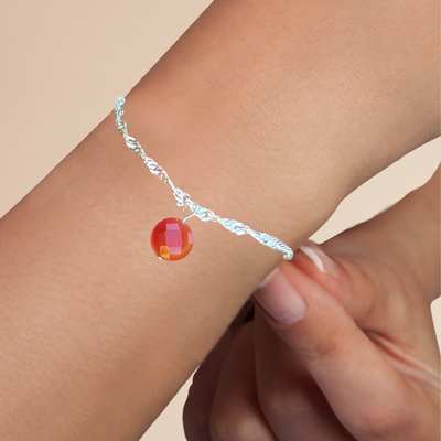 Adorned Natural Dyed Agate Stone Adjustable Bracelet