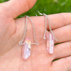 Handmade Titanium Coated Crystal Triangle Drop Earrings Geometric Statement Jewelry