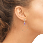 Small Purple Amethyst Hoop Dangle Earrings Handmade Lightweight Jewelry
