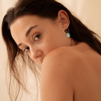 Blue Crystal Hoop Earrings