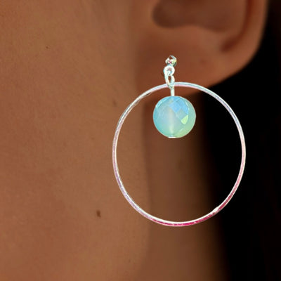 Alluring Natural Dyed Agate Hoop Earrings