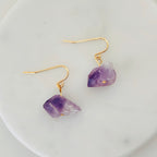 Natural Amethyst 14K Gold Filled Dangle Earrings