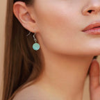 Handmade Silver Plated Natural Stone Dangle Earrings