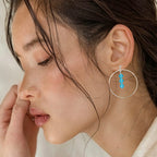 Crystal Beaded Hoop Earrings With Silver Dangle Boho Statement