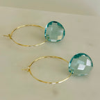 Blue Crystal Hoop Earrings