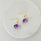 Natural Amethyst 14K Gold Filled Dangle Earrings