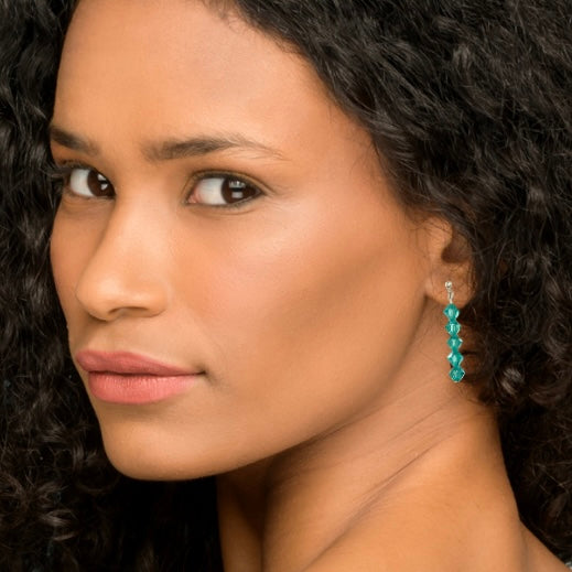 Beaded Earrings With Silver Post Statement Design