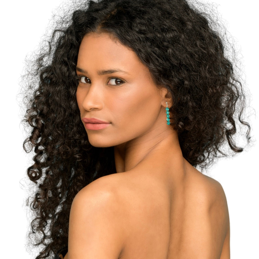 Beaded Earrings With Silver Post Statement Design