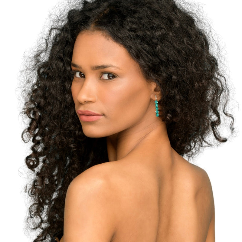 Beaded Earrings With Silver Post Statement Design