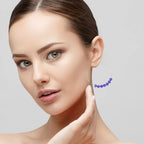 Purple Crystal Hoop Earrings With Silver Plated Boho Statement Style