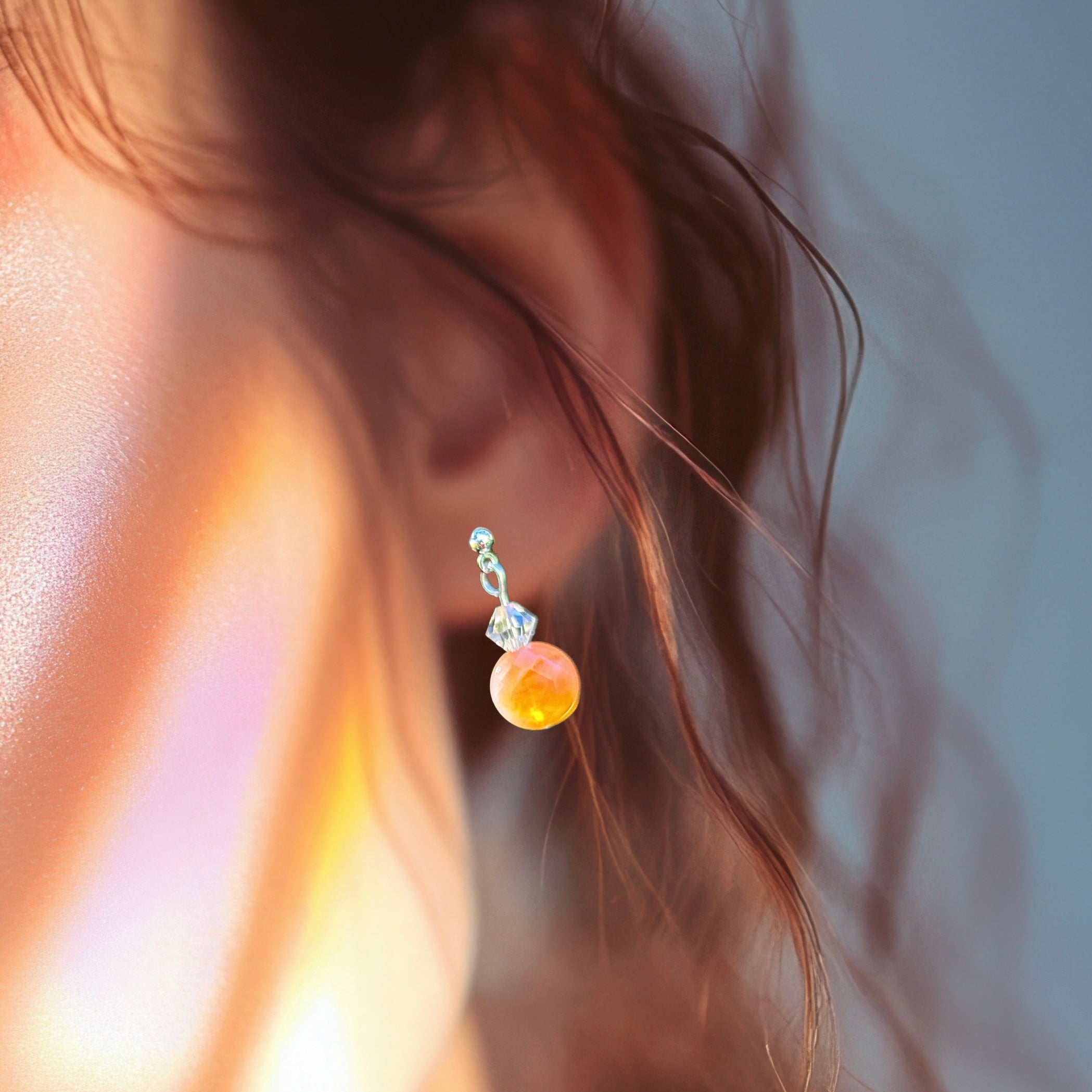 Aesthetic Natural Dyed Agate Dangle Earrings