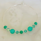 Natural Quartz and Crystal Hoop Earrings With Silver Boho Gemstone Design