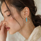 Crystal Beaded Hoop Earrings With Silver Dangle Boho Statement