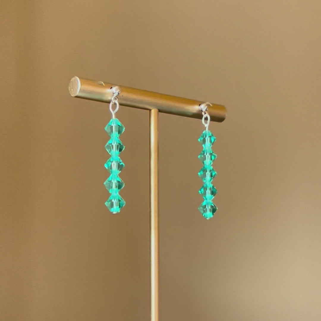 Beaded Earrings With Silver Post Statement Design